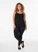 Basic cotton spaghetti strap top, Black, Model image number 1