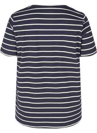 Striped T-shirt in cotton, Night Sky w. Egret , Packshot image number 1