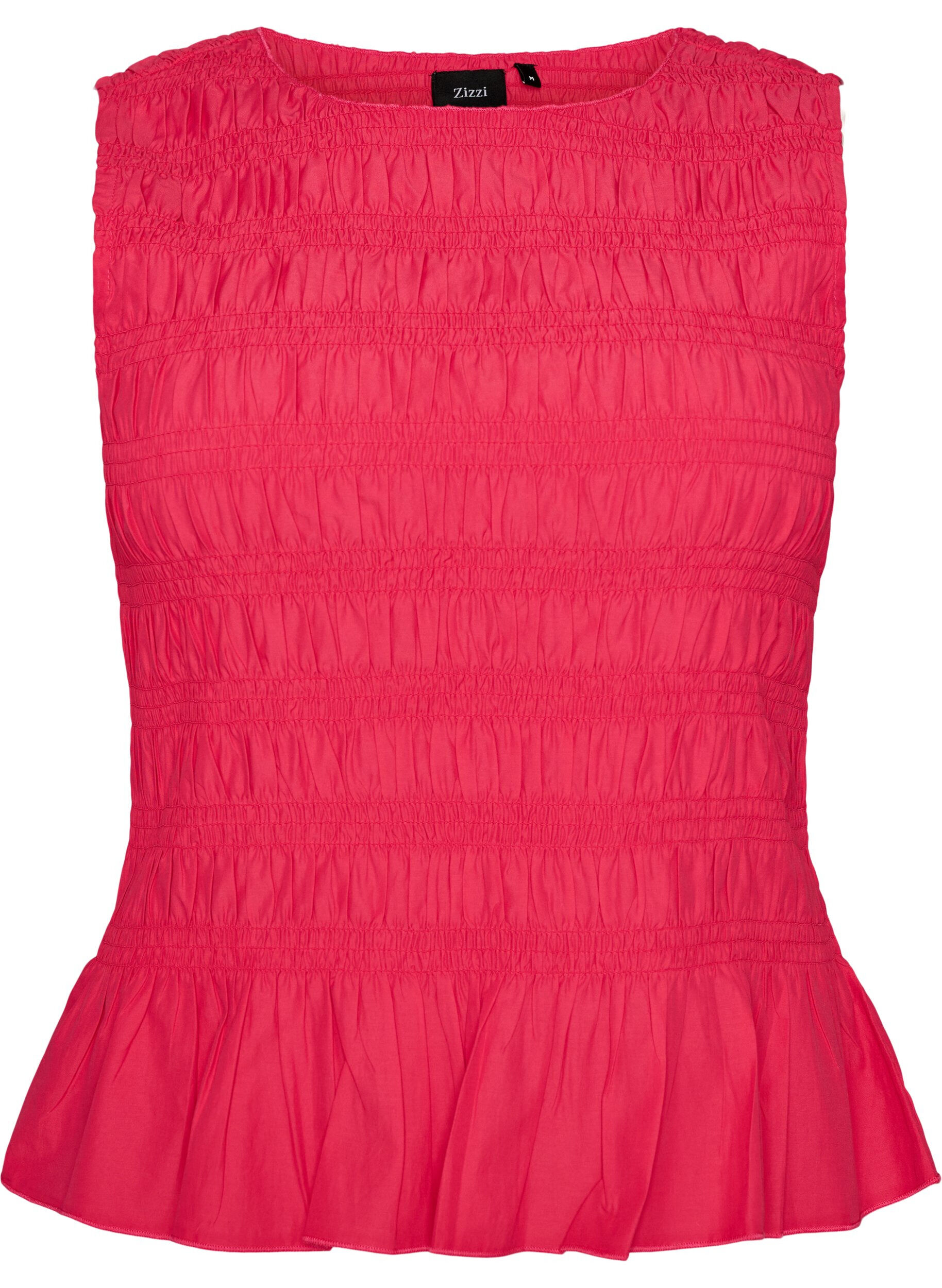 ZizzifashionSmock top with boat neck and peplum hem, Rose, Packshot image number 0