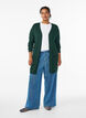 Long knitted cardigan in a viscose blend, Green, Model image number 1