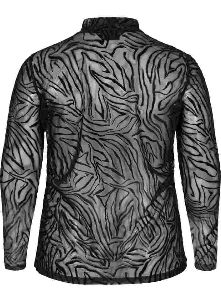 Patterned mesh top, Black Tiger AOP, Packshot image number 1