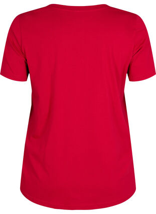 Cotton t-shirt with print on the front, Tango Red LOS , Packshot image number 1