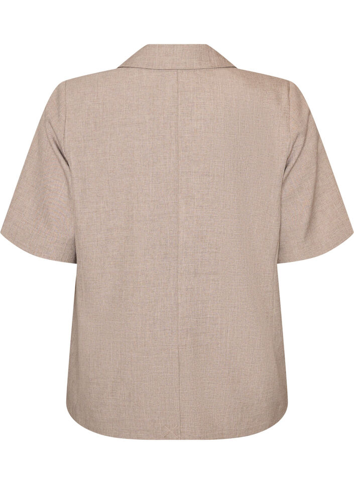 Blazer with short sleeves and lapels, Brown, Packshot image number 1