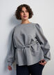 Blouse with tie and puff sleeves, Grey, Model image number 3