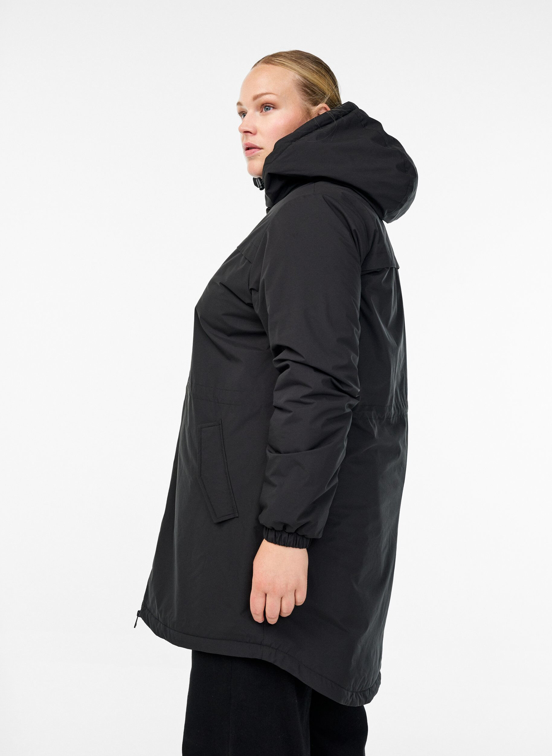 ZizzifashionLightweight padded parka with a hood, Black, Model image number 3