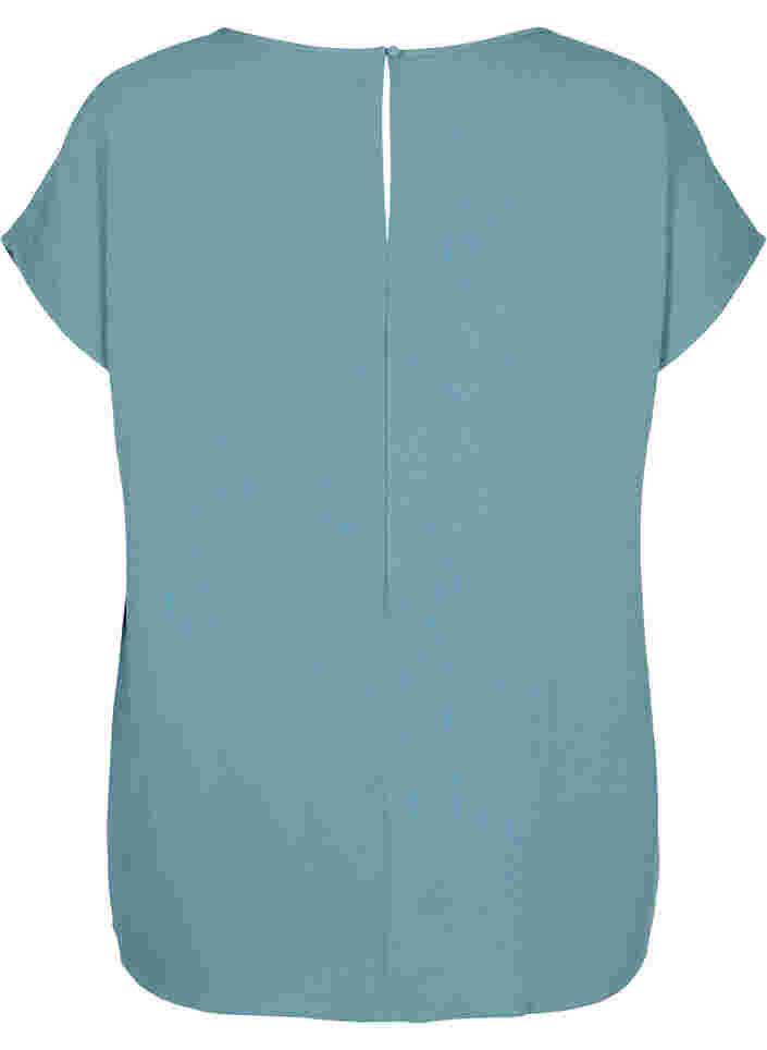 Short-sleeved viscose blouse with round neck, Trooper, Packshot image number 1