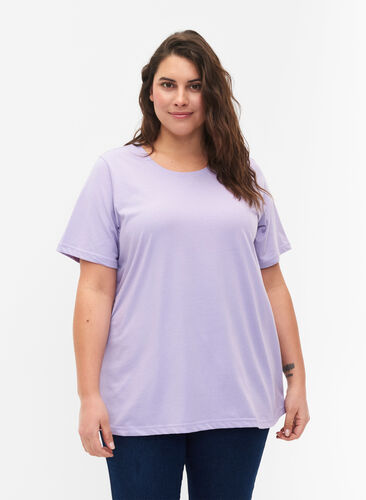 FLASH - T-shirt with round neck, Lavender, Model image number 0