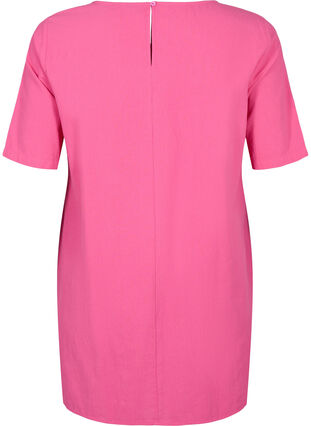 FLASH - Short sleeved tunic in cotton, Raspberry Rose, Packshot image number 1