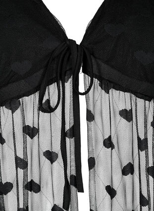 Sheer nightgown with pattern, Black, Packshot image number 2