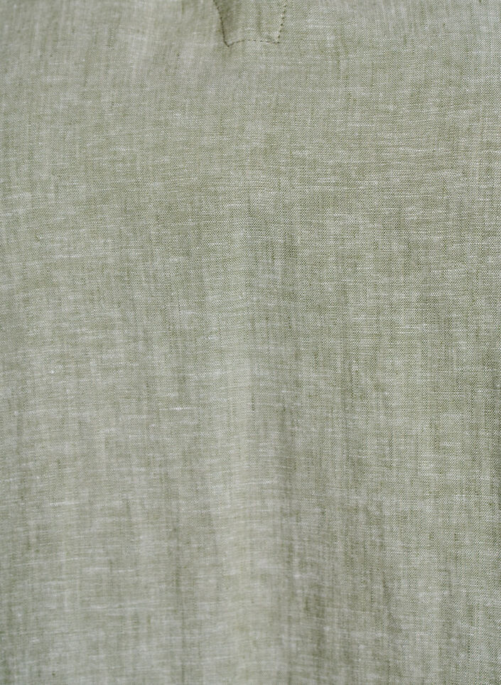 Blouse in linen and viscose with 1/2 sleeves, Green, Packshot image number 2