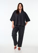 Loose blouse with collar and 1/2 sleeves, Black, Model image number 1