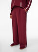 Sporty trousers with straight legs and side stripes, Dark Bordeaux, Model image number 2