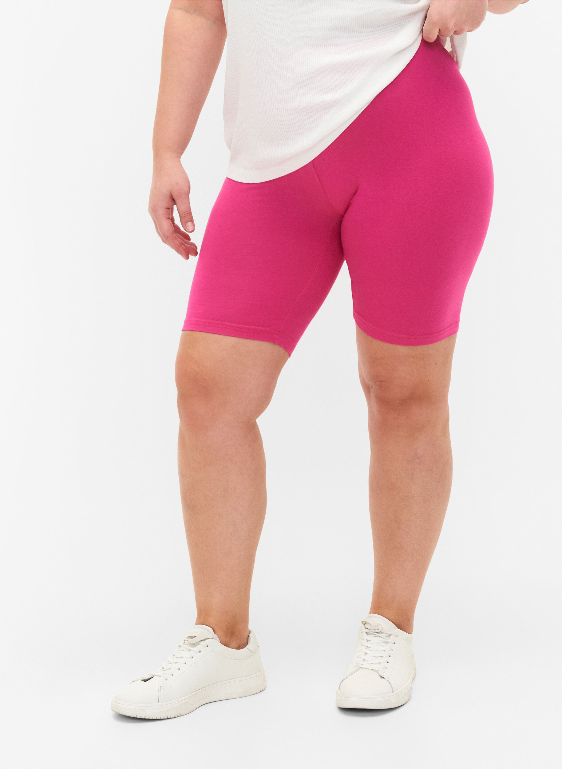 ZizzifashionPlain-coloured basic bike shorts, Pink, Model image number 0