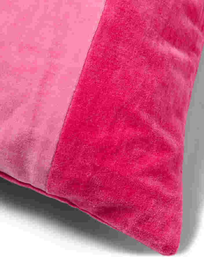 Striped velour pillowcase, Fandango Pink Comb, Packshot image number 2
