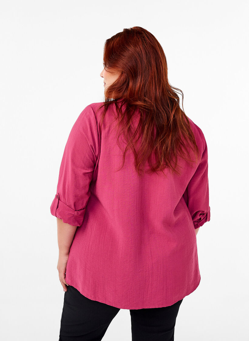 Viscose shirt blouse with 3/4 sleeves, Malaga, Model image number 1