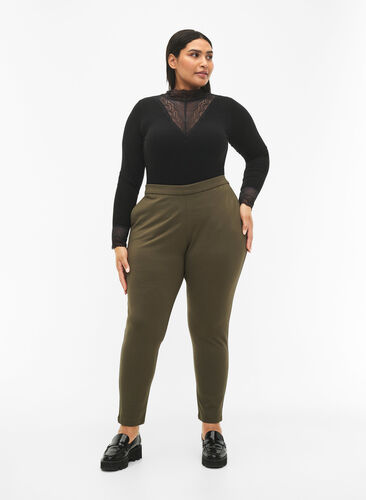 Cropped trousers with pockets, Forest Night, Model image number 0