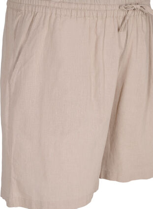 Loose shorts in cotton blend with linen, Simply Taupe, Packshot image number 2