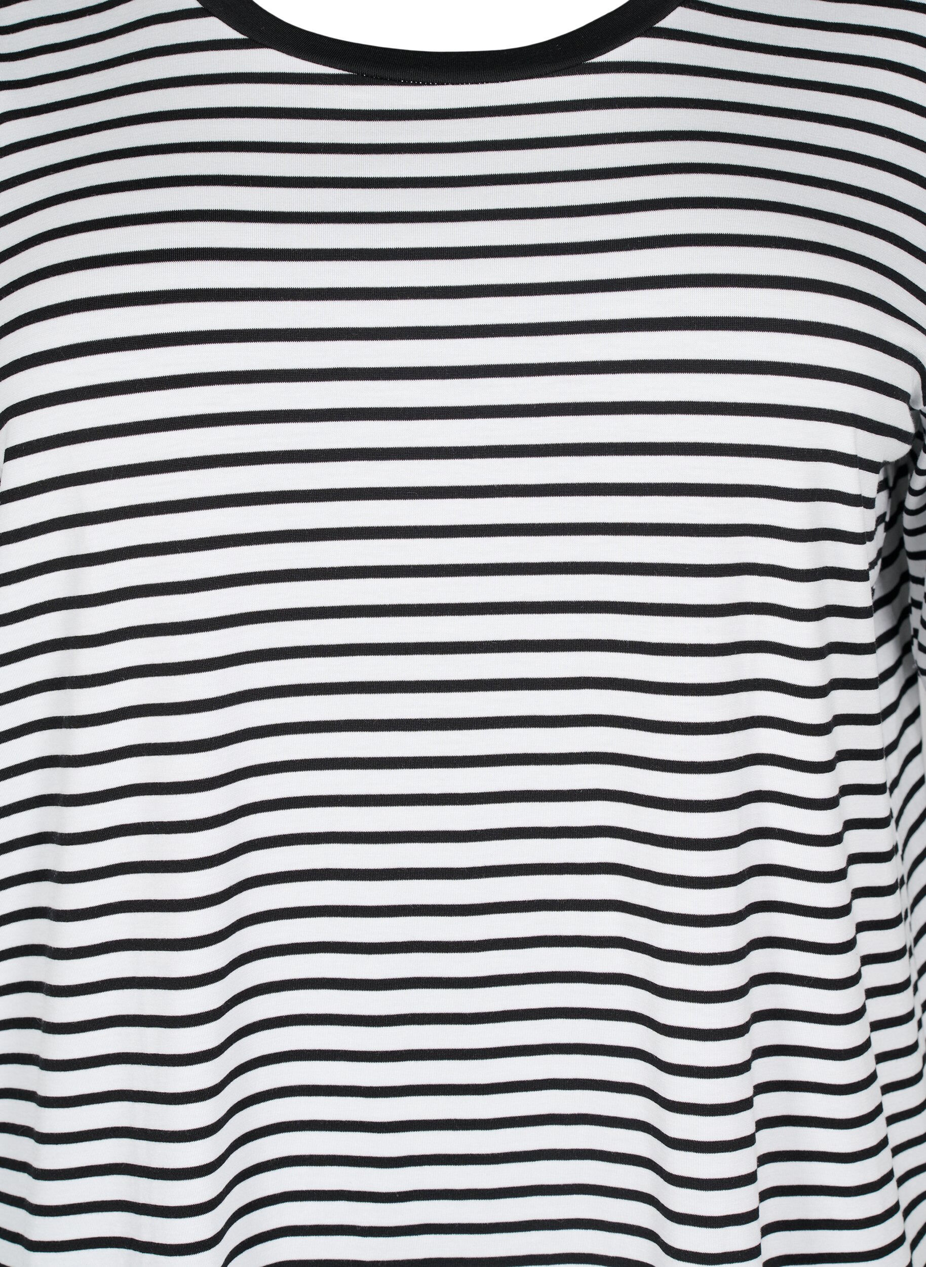 Zizzifashion T-shirt with TENCEL&trade; Lyocell and stripes, White, Packshot image number 2
