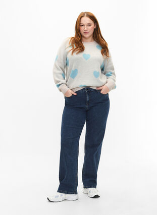 Pullover with hearts, P. Stone/Reef Waters, Model image number 2