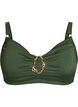 Bikini bra with underwire and gold-coloured detail, Green, Packshot image number 0