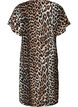 V-neck dress in viscose, Brown, Packshot image number 1