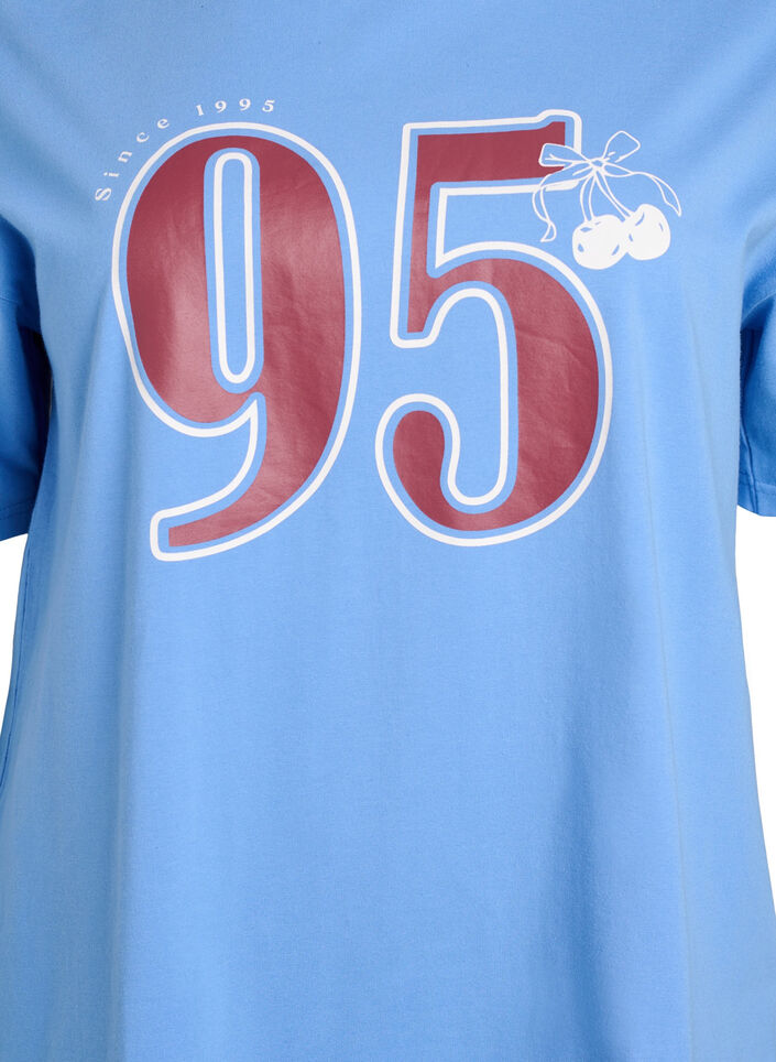 Sporty t-shirt in organic cotton, Blue, Packshot image number 2