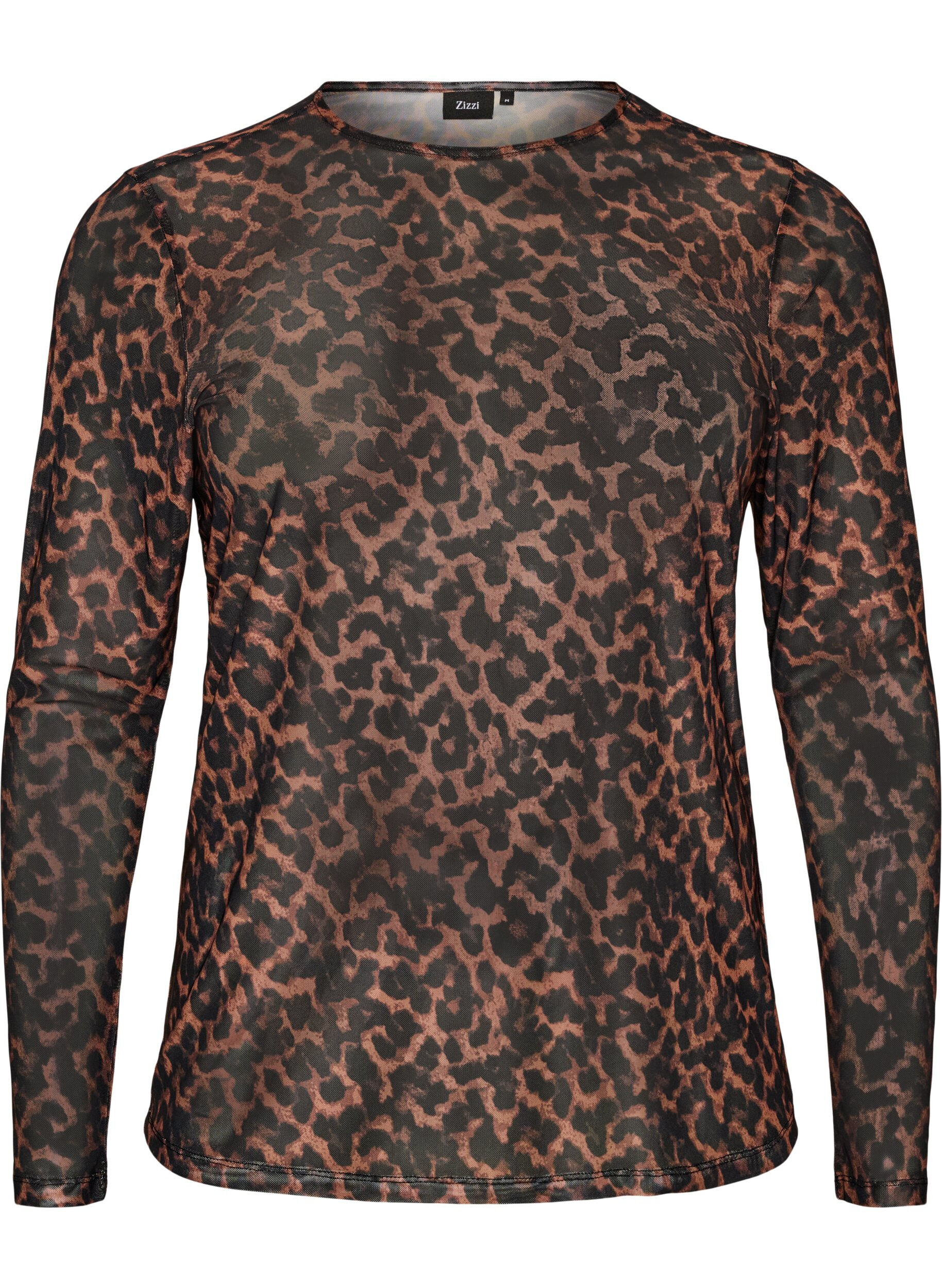Mesh blouse with print