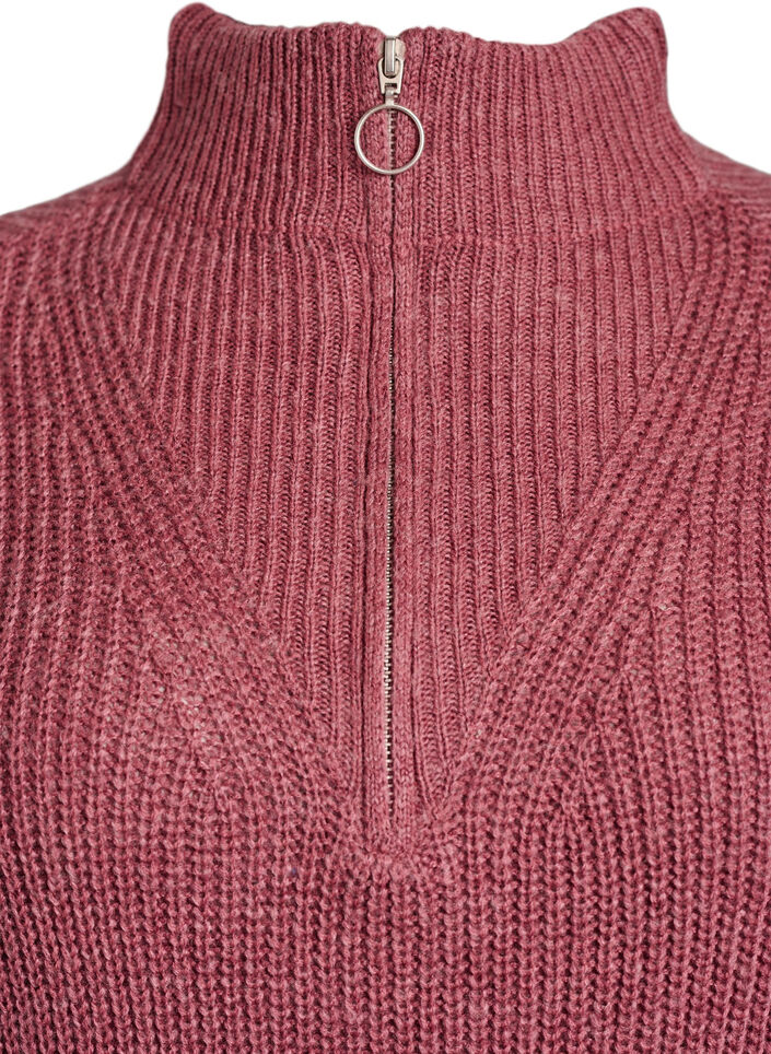 FLASH - Short knit dress with high neck, Rose, Packshot image number 2