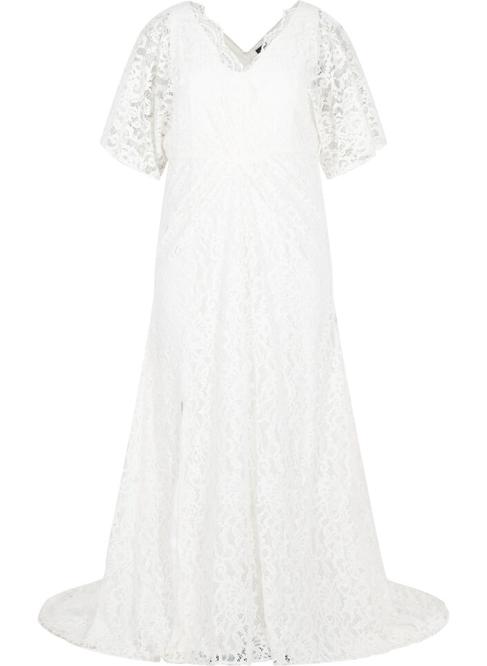 Lace wedding dress with slits, Star White, Packshot image number 0