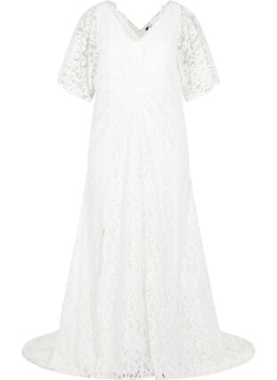 Lace wedding dress with slits, Star White, Packshot image number 0