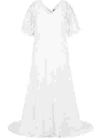 Lace wedding dress with slits
