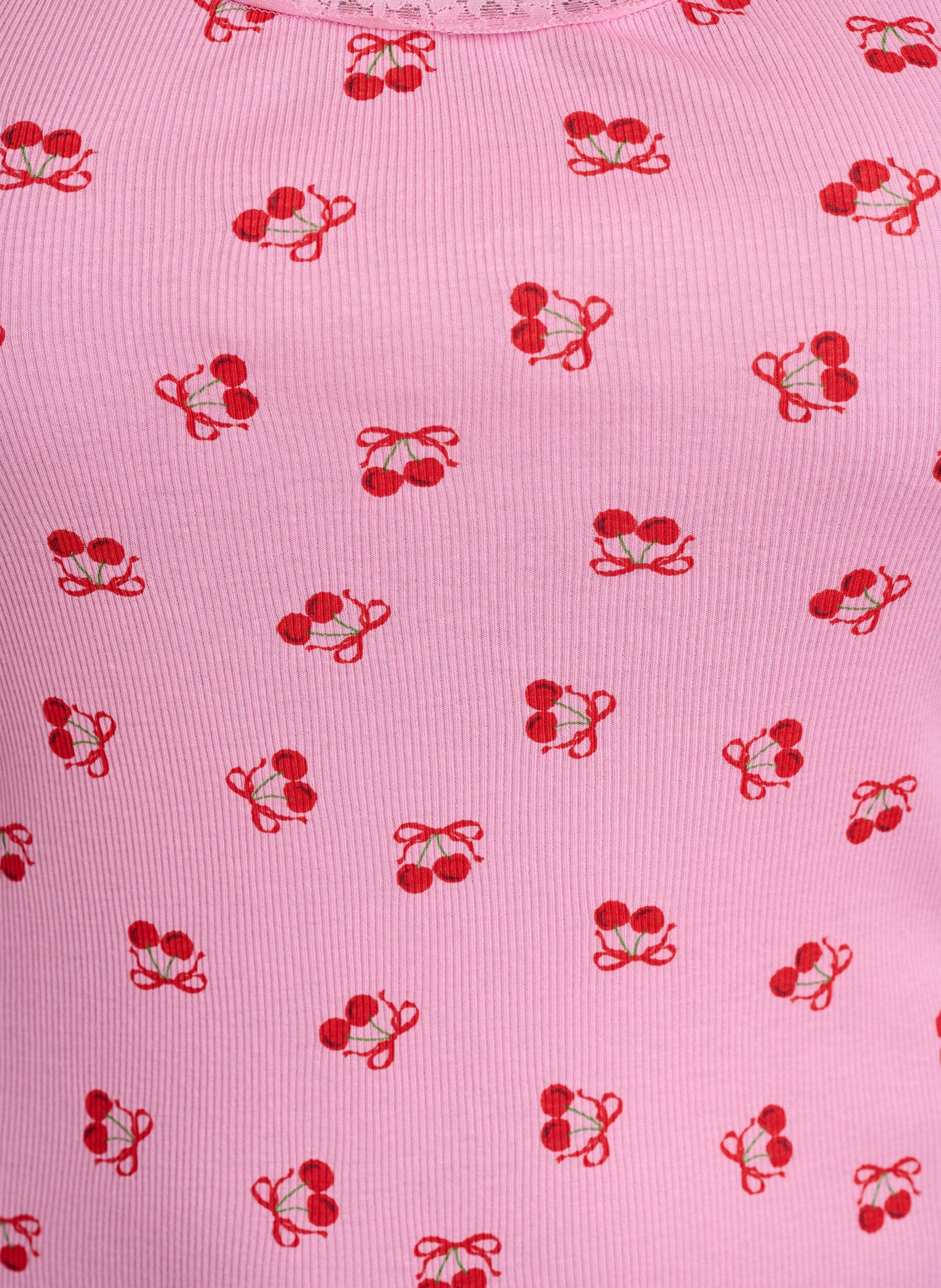 ZizzifashionTop with print and lace edge, Pink, Packshot image number 2