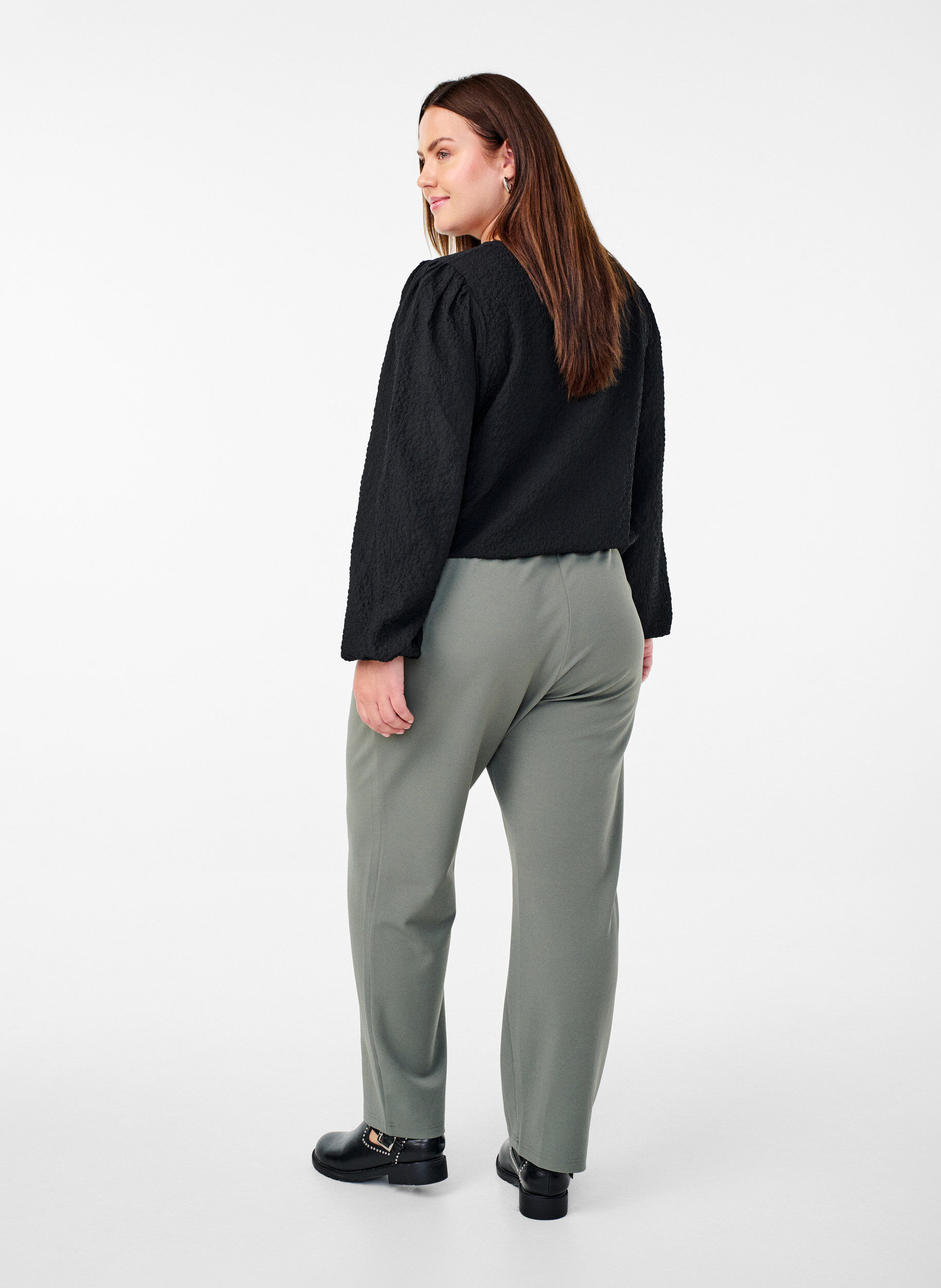 ZizzifashionStraight fit trousers, Dark Grey, Model image number 1