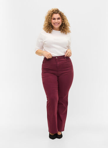 Flared jeans with extra high waist, Port Royale, Model image number 0