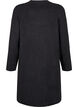 Knitted dress with a round neck and slit, Dark Grey Melange, Packshot image number 1