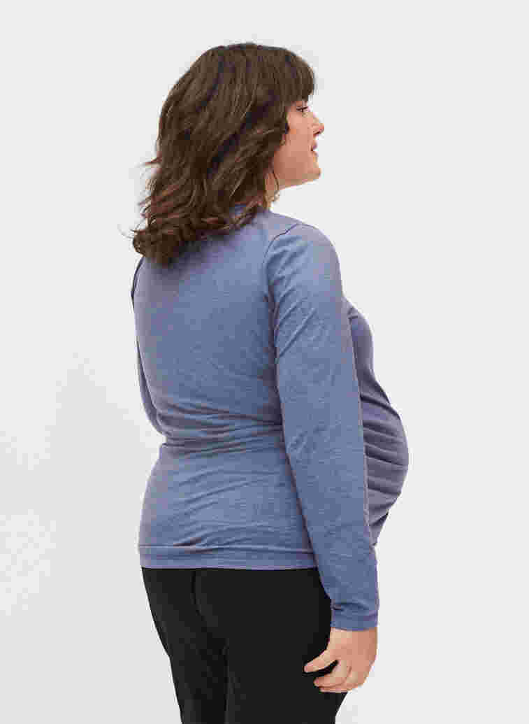 Basic maternity blouse with long sleeves, Nightshadow Blue, Model image number 1