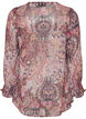 Tunic with paisley print and smocked cuffs, Rose, Packshot image number 1