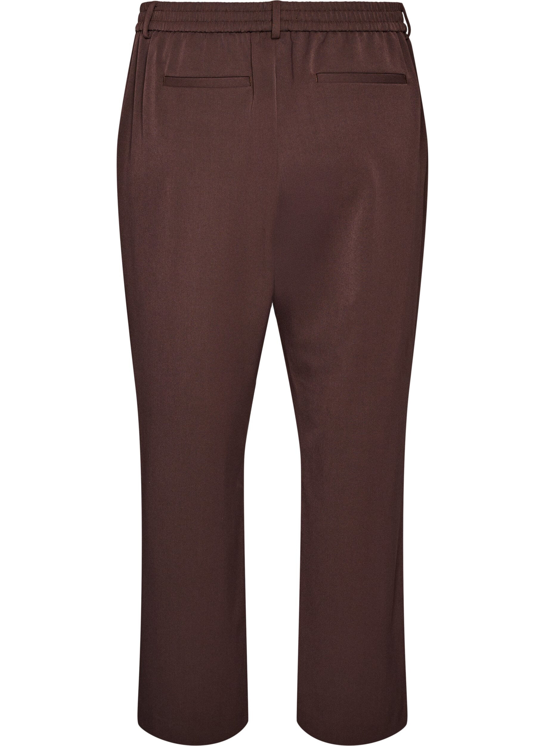 ZizzifashionHigh-waisted tailored trousers with straight fit, Brown, Packshot image number 1