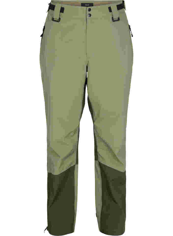 Waterproof shell trousers with pockets, Forest Night Comb, Packshot image number 0