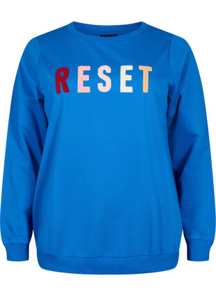 Sweatshirt with text, Victoria b. W. Reset, Packshot image number 0