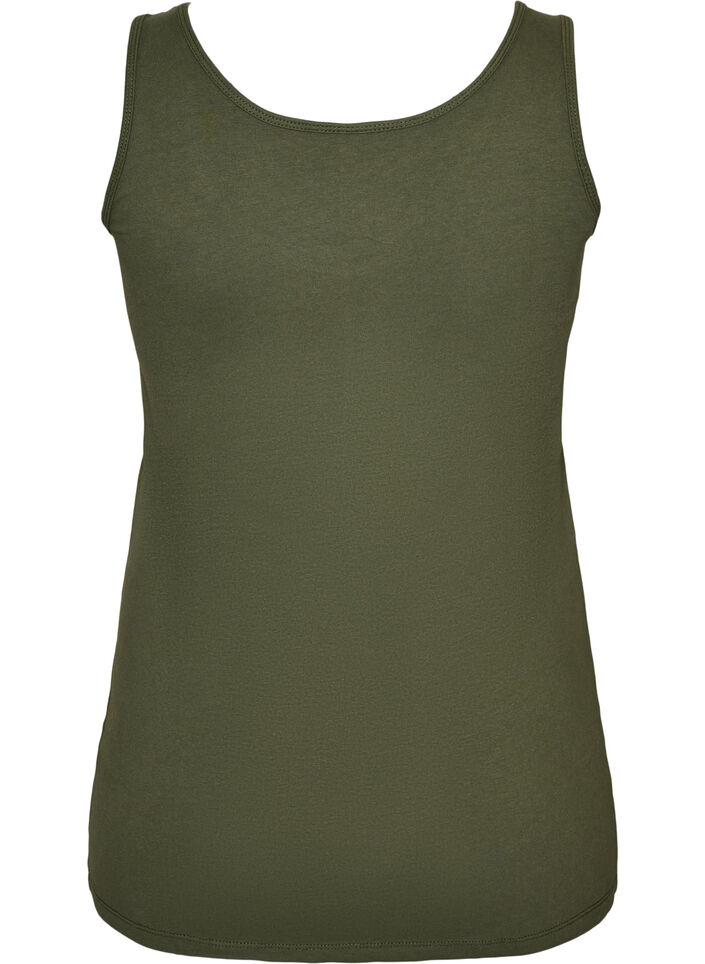 Solid color basic top in cotton, Green, Packshot image number 1