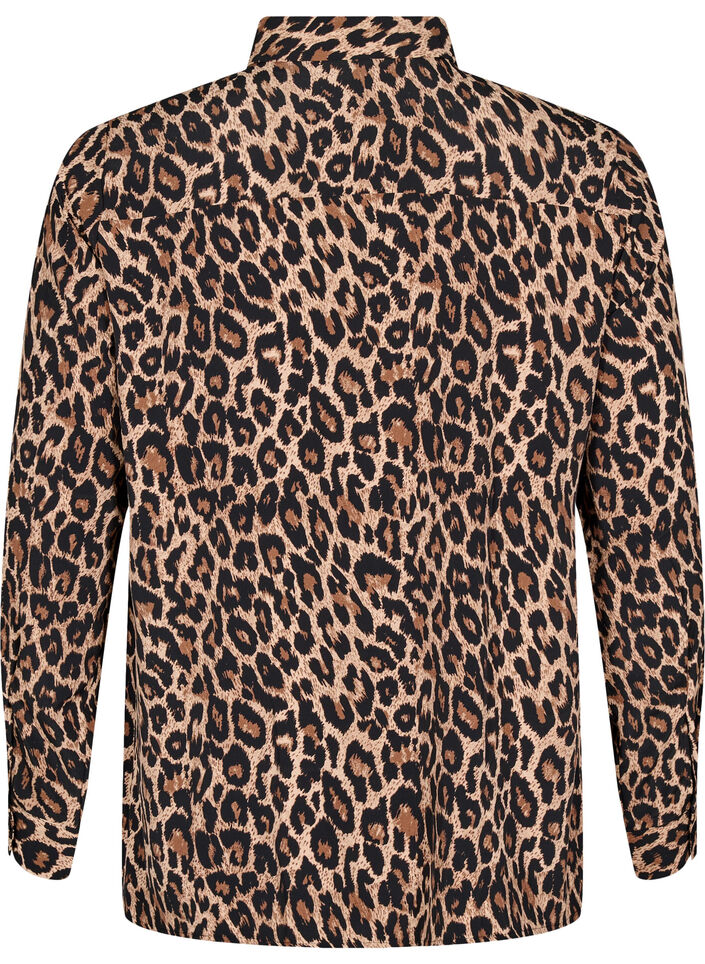 Leopard print shirt, Brown, Packshot image number 1