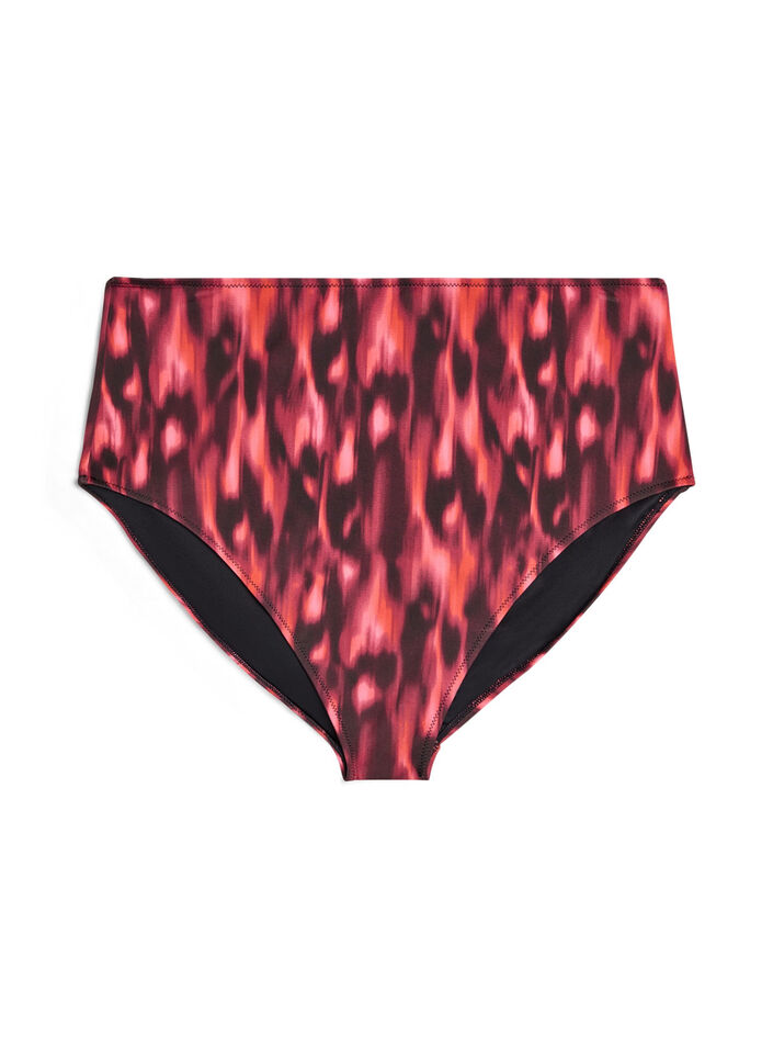 Bikini briefs with print and high waist, Red, Packshot image number 0