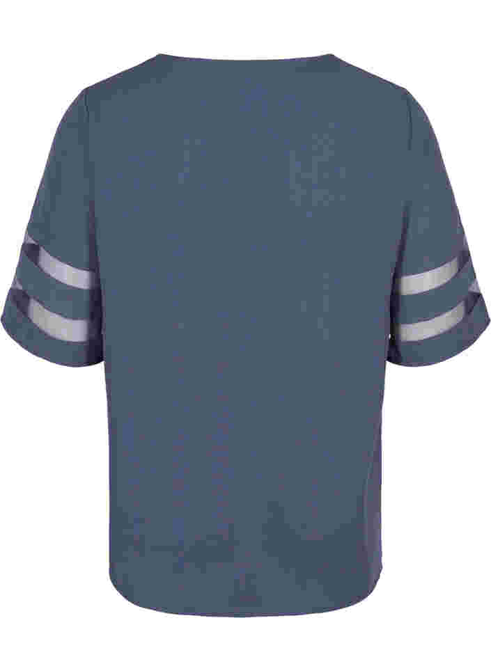 Short-sleeved blouse with v-neck, Odysses Gray, Packshot image number 1
