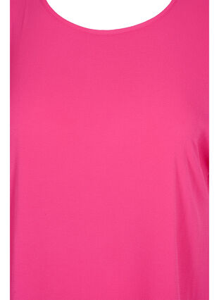 Short sleeved blouse with round neckline, Beetroot Purple, Packshot image number 2