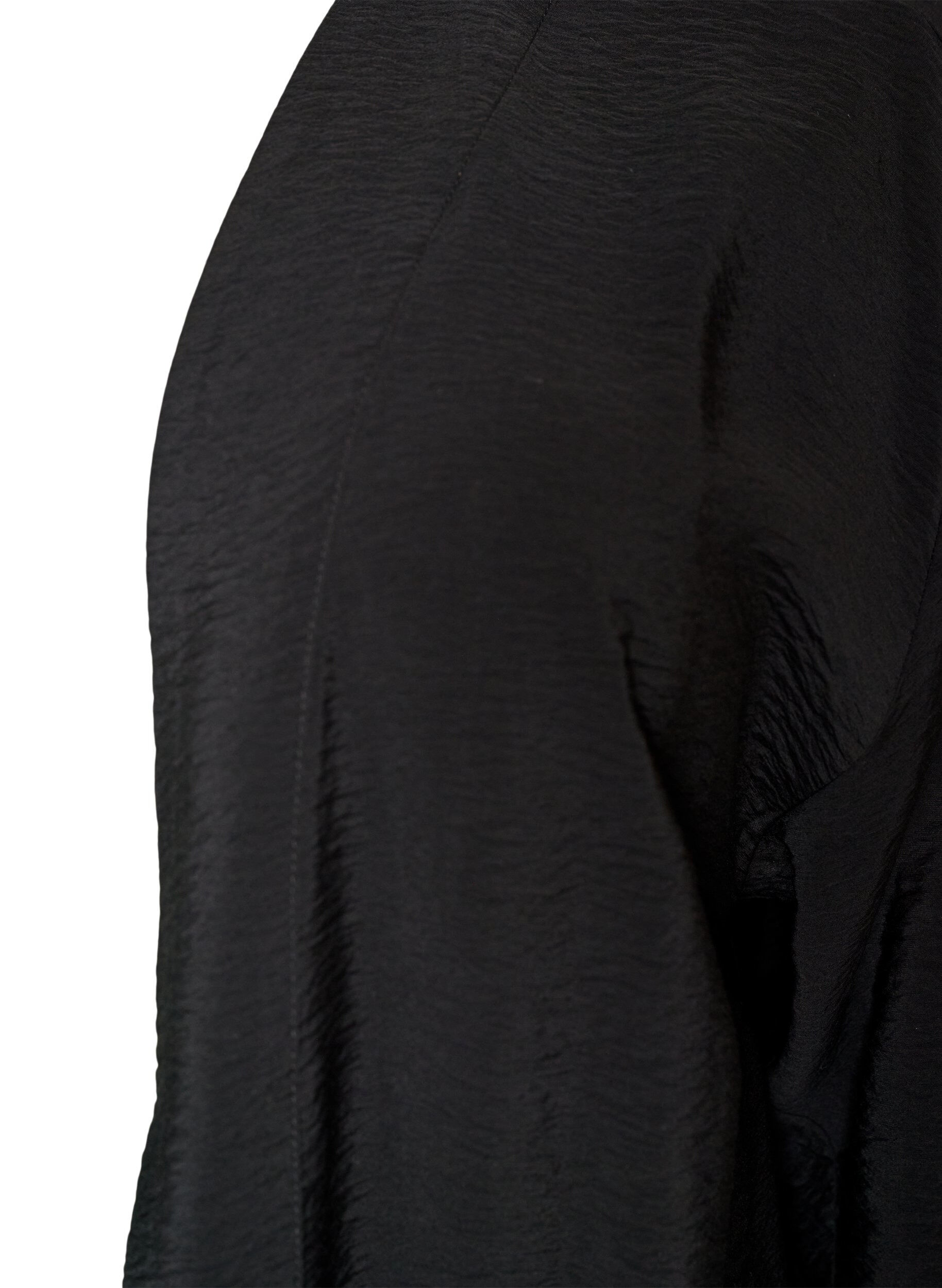 ZizzifashionShort viscose kimono with 3/4 sleeves, Black, Packshot image number 2