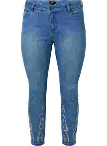 Cropped Emily jeans with embroidery