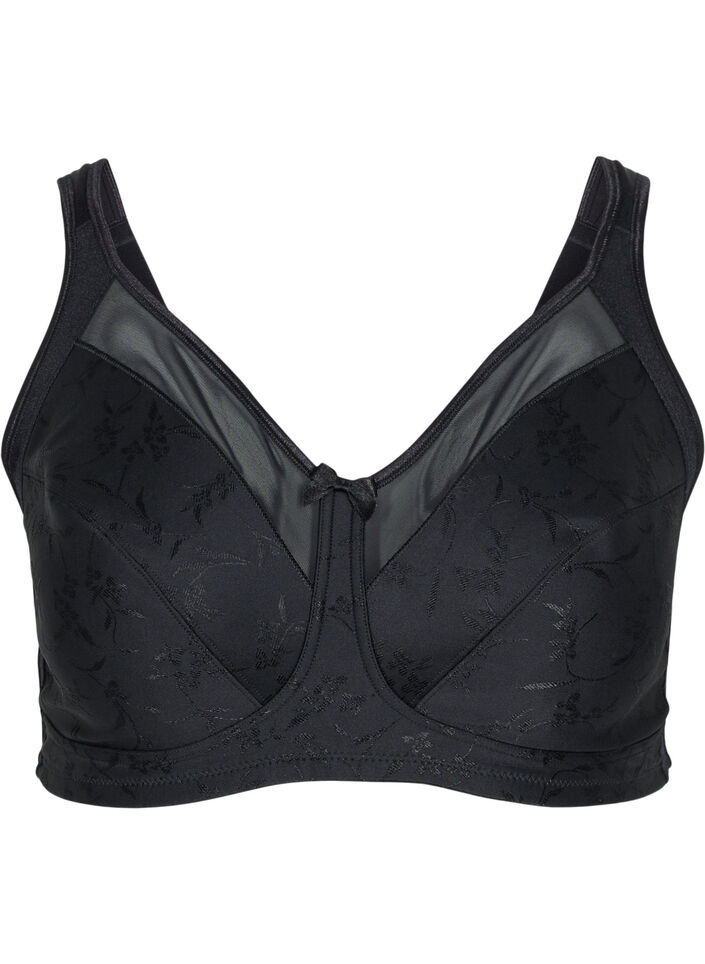 Bra with mesh details, Black, Packshot image number 0