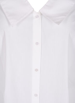 Long cotton shirt with big collar, Bright White, Packshot image number 2