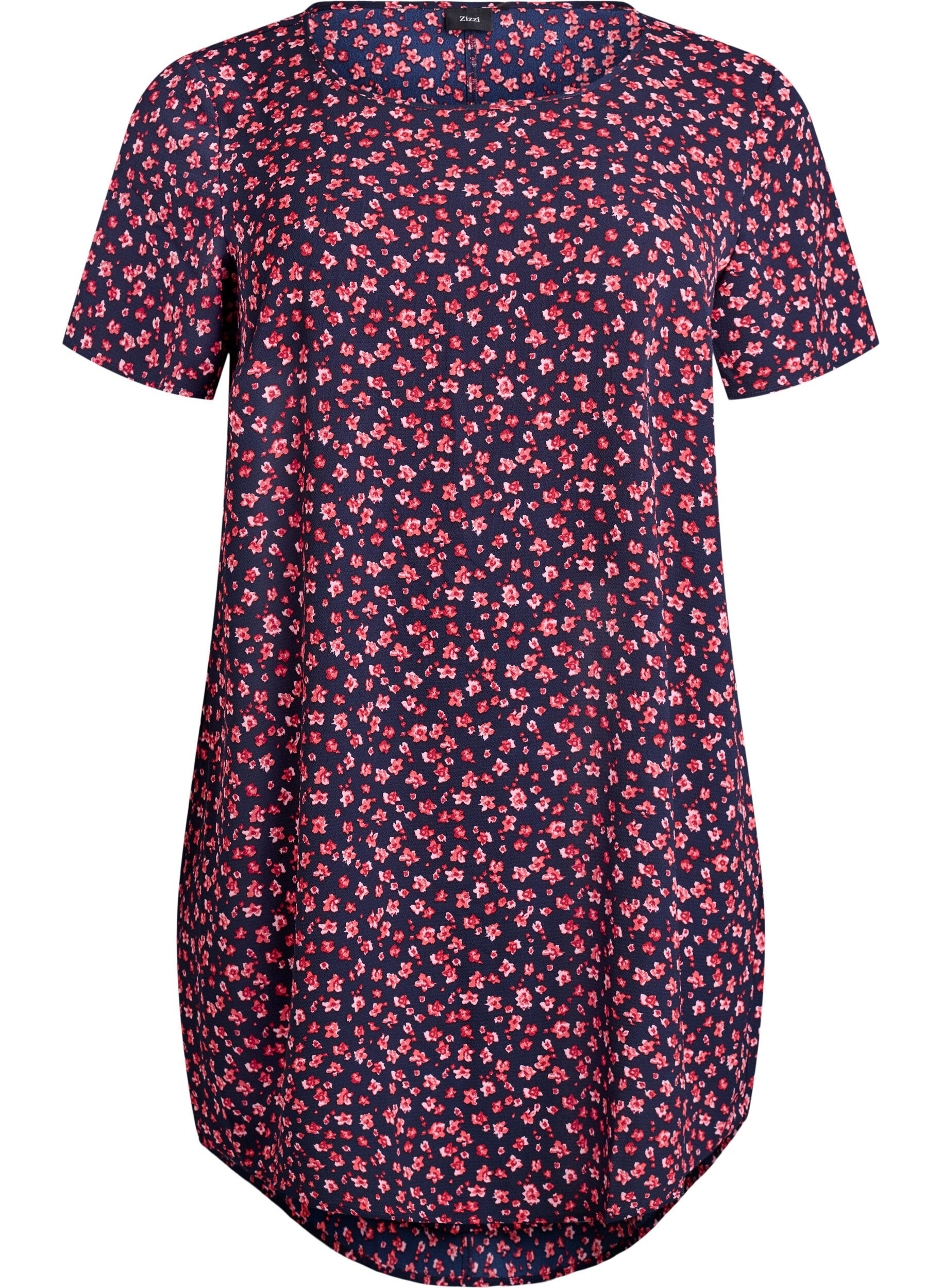 Dress with print and short sleeves